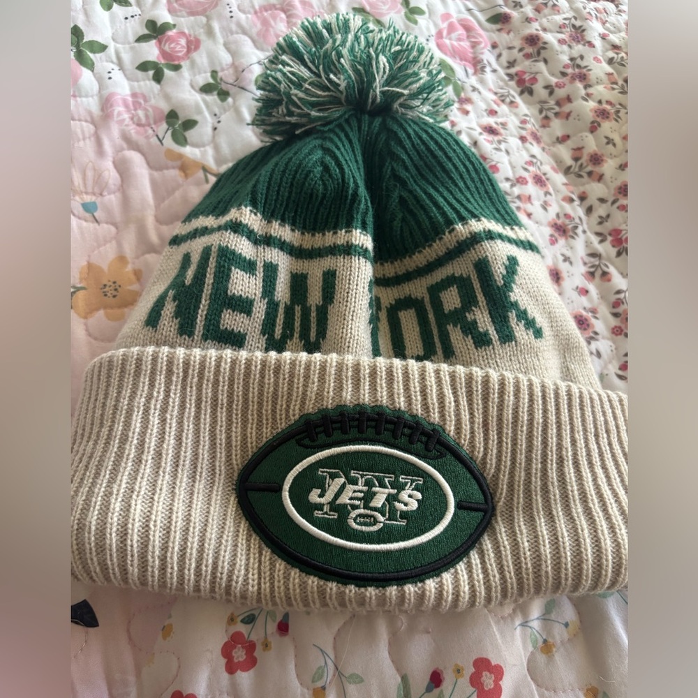 New York Jets Kids Beanie - Green and Cream